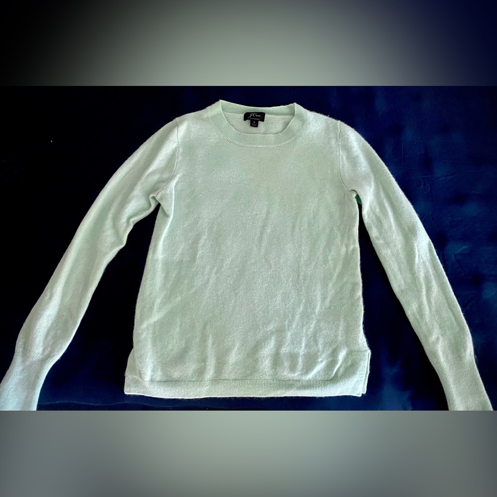 J. Crew 100% Cashmere Girls’ Mint Green Crewneck Sweater